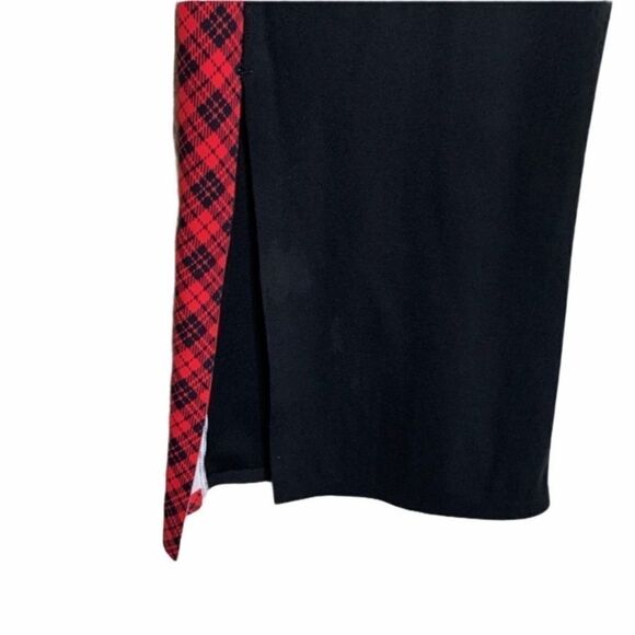 VS black plaid flare split hem pants checker print - Picture 3 of 6